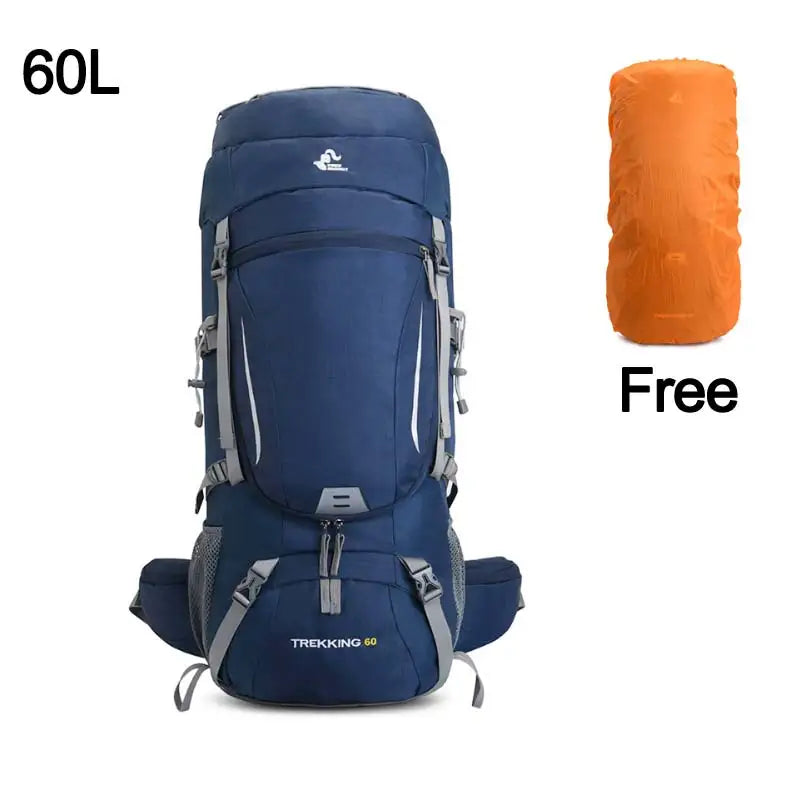 75l large capacity camping backpack with rain cover, nylon material - product image