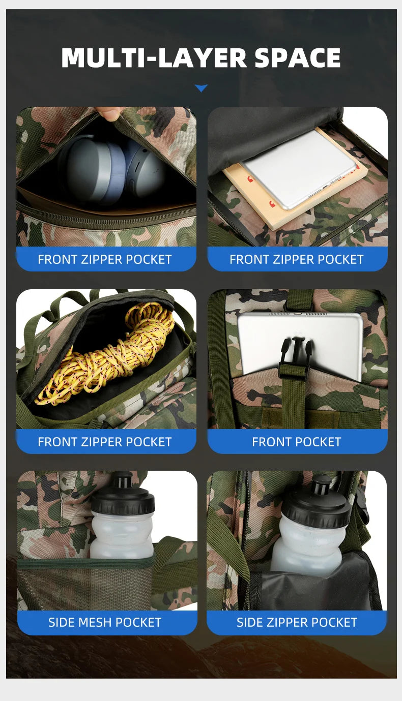 90l softback tactical molle climbing backpack with oxford material and multi-pockets - product image