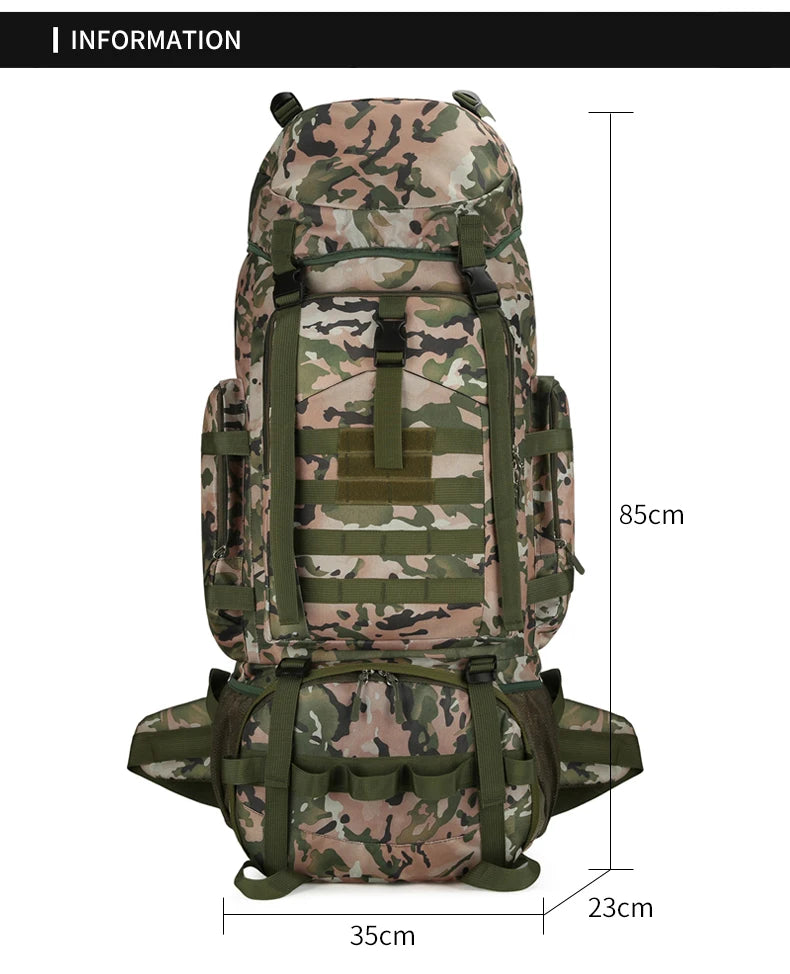 90l softback tactical molle climbing backpack with oxford material and multi-pockets - product image