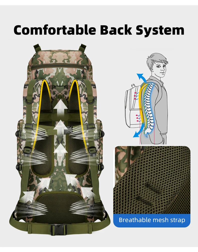 90l softback tactical molle climbing backpack with oxford material and multi-pockets - product image