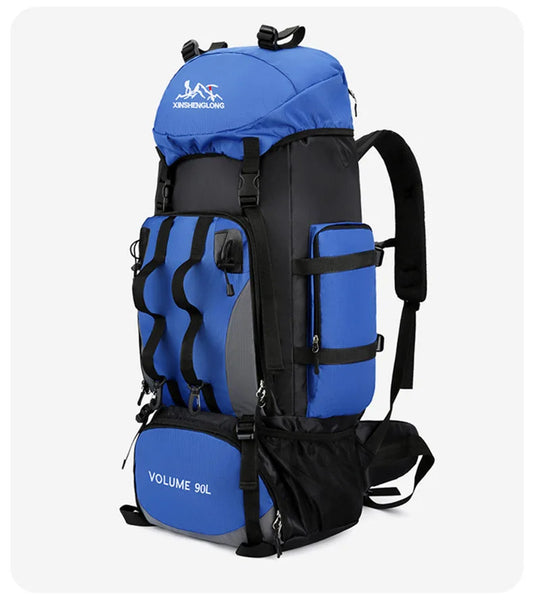 90l waterproof large capacity hiking trekking backpack with nylon material - product image