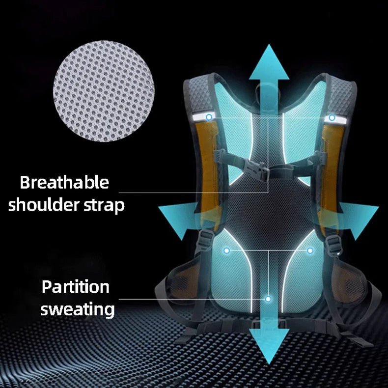 9l hydration climbing backpack with reflective strip and multiple storage pockets - product image
