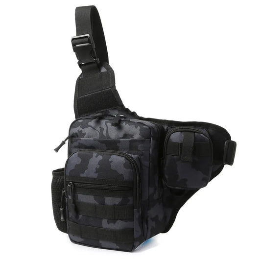 Camping climbing nylon chest pouch molle system multi-compartment waist fanny pack - product image