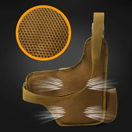 Camping climbing nylon chest pouch molle system multi-compartment waist fanny pack - product image