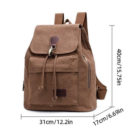 Canvas climbing backpack with laptop compartment and reinforced shoulder straps - product image