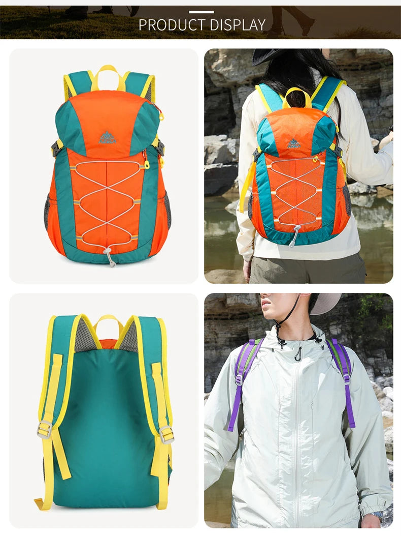 Climbing backpack with large capacity reflective stripe and lightweight nylon - product image