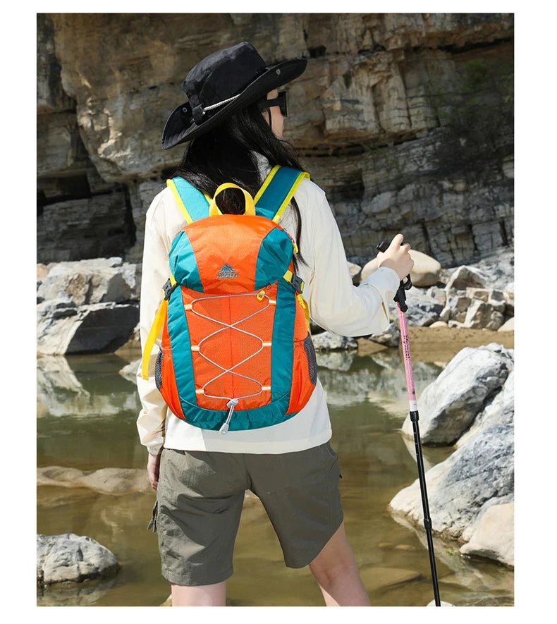 Climbing backpack with large capacity reflective stripe and lightweight nylon - product image
