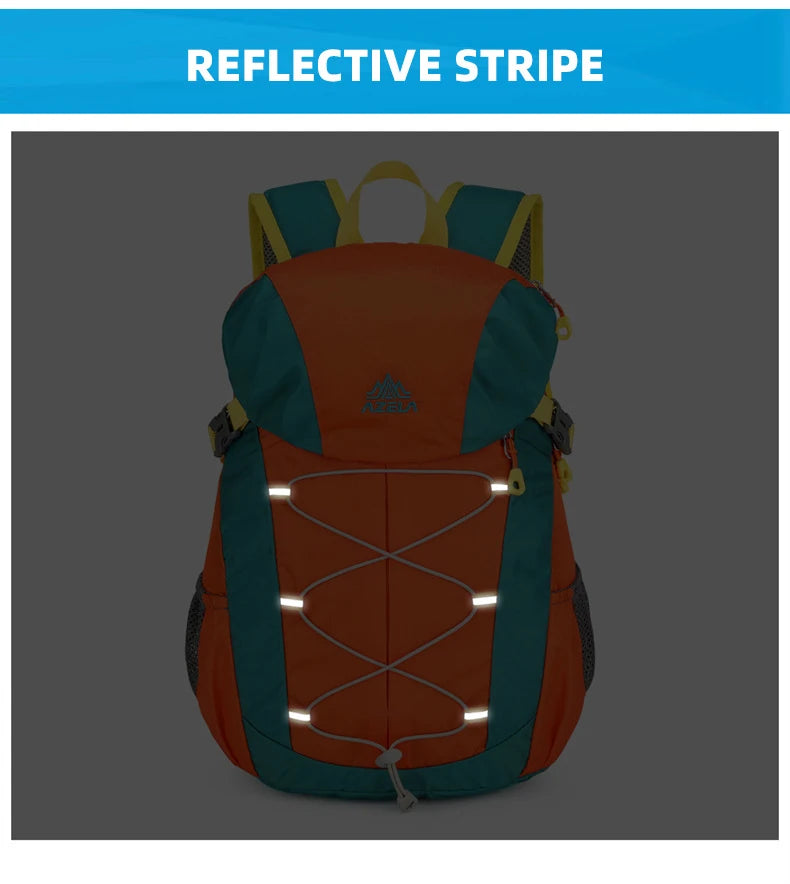 Climbing backpack with large capacity reflective stripe and lightweight nylon - product image