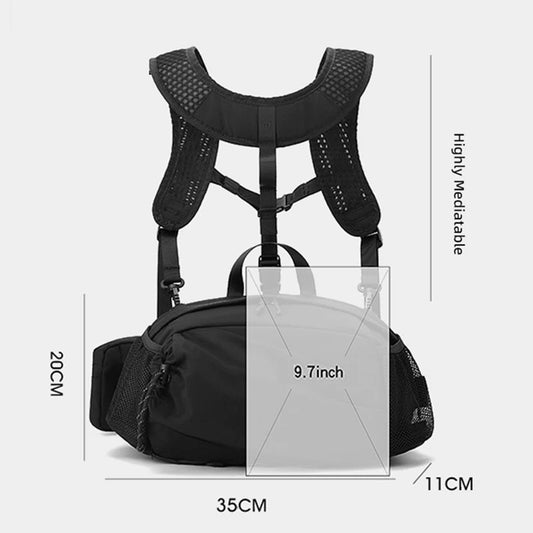 Climbing vest backpack nylon large storage reflective stripes detachable bag - product image