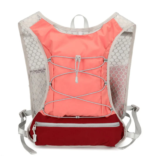 Cycling running hydration vest backpack with reflective strips and waist pockets - product image