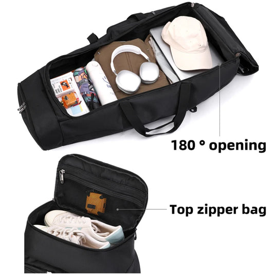 Durable oxford golf travel bag with wheels and multi-compartment storage - product image
