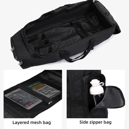 Durable oxford golf travel bag with wheels and multi-compartment storage - product image