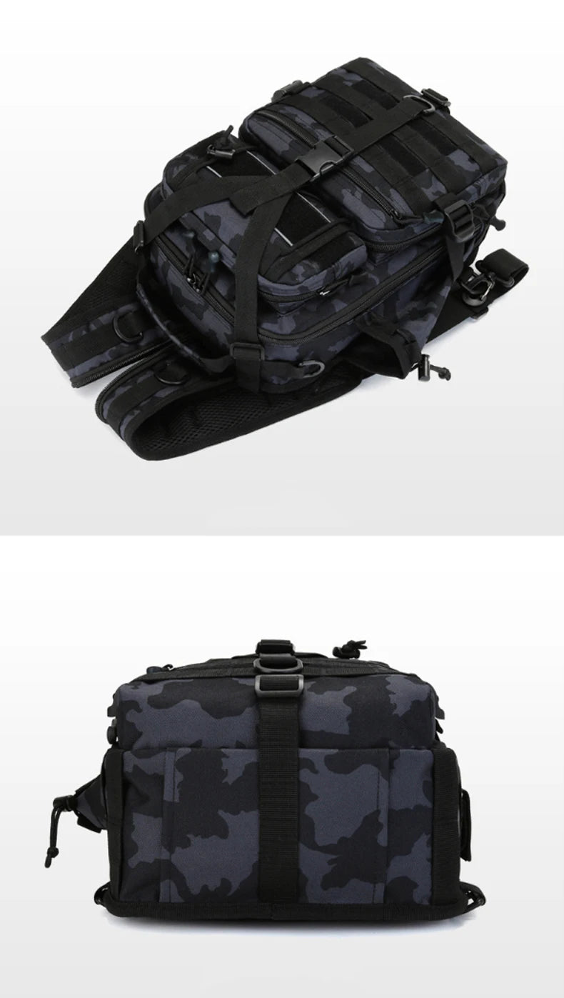 Fishing tactical backpack with molle system and fishing rod holder nylon - product image