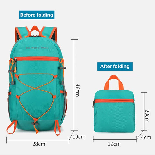 Foldable climbing backpack large capacity lightweight multipocket outdoor nylon - product image