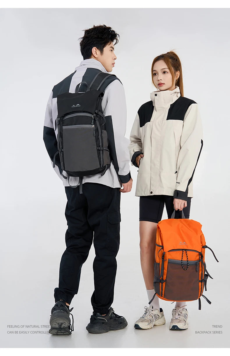 Foldable waterproof oxford outdoor camping hiking backpack with multiple pockets - product image