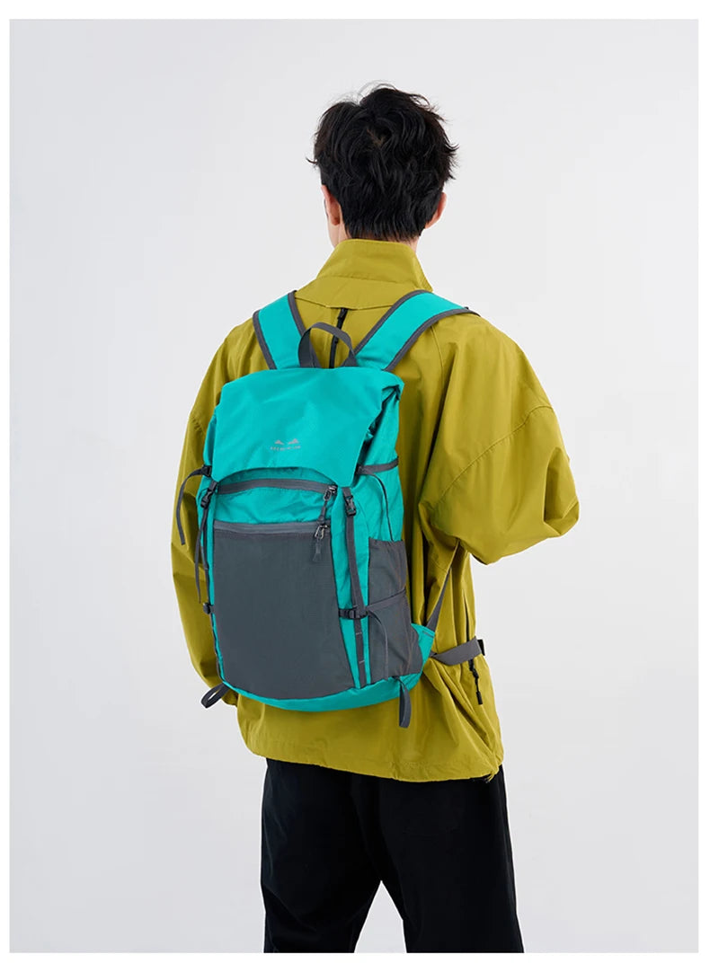 Foldable waterproof oxford outdoor camping hiking backpack with multiple pockets - product image