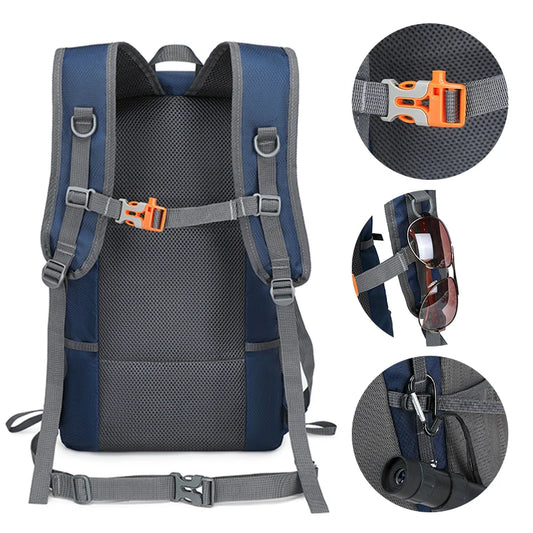 Foldable waterproof oxford outdoor camping hiking backpack with multiple pockets - product image
