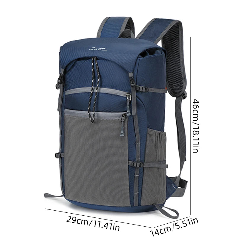 Foldable waterproof oxford outdoor camping hiking backpack with multiple pockets - product image