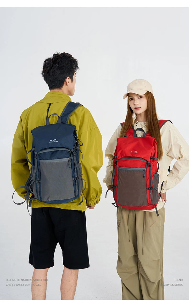 Foldable waterproof oxford outdoor camping hiking backpack with multiple pockets - product image