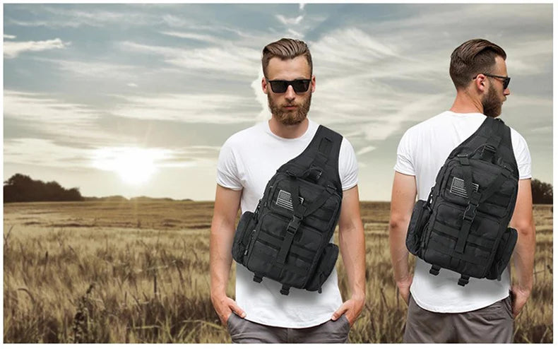 Gun holster tactical nylon backpack chest sling molle pouch hunting outdoor bag - product image