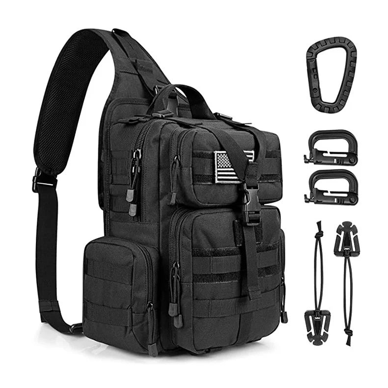 Gun holster tactical nylon backpack chest sling molle pouch hunting outdoor bag - product image