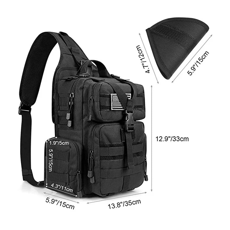 Gun holster tactical nylon backpack chest sling molle pouch hunting outdoor bag - product image