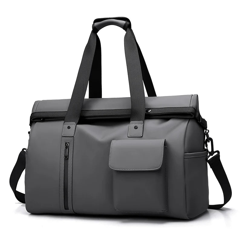 Gym duffel bag with wet dry separation laptop shoe compartment removable strap - product image