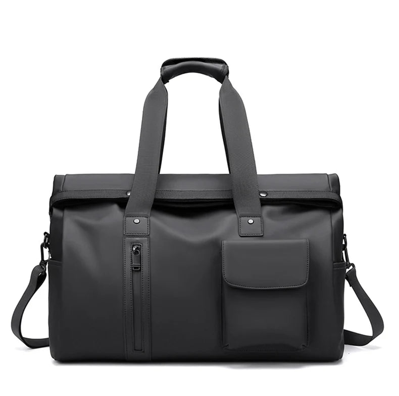 Gym duffel bag with wet dry separation laptop shoe compartment removable strap - product image