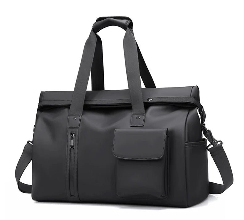 Gym duffel bag with wet dry separation laptop shoe compartment removable strap - product image