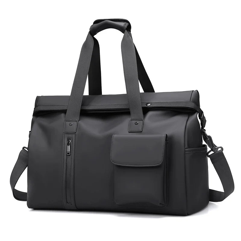 Gym duffel bag with wet dry separation laptop shoe compartment removable strap - product image