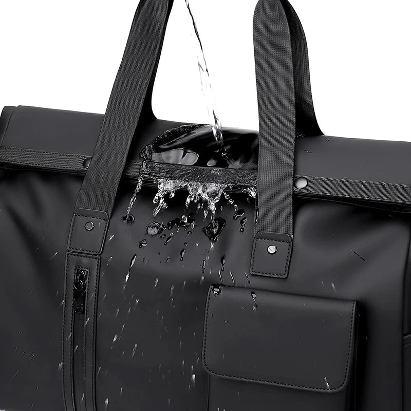 Gym duffel bag with wet dry separation laptop shoe compartment removable strap - product image