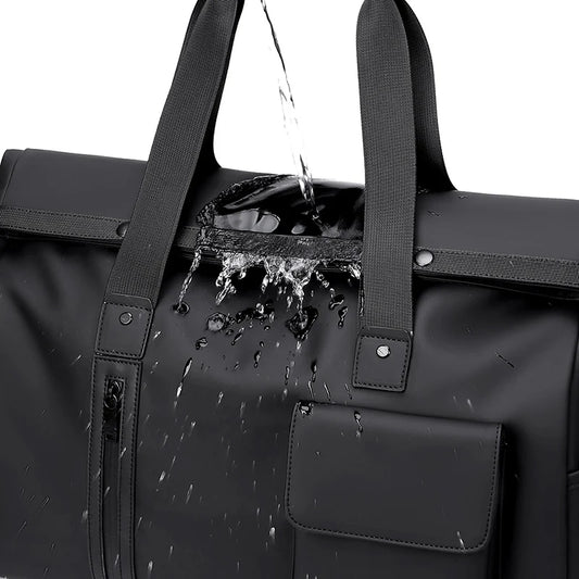 Gym duffel bag with wet dry separation laptop shoe compartment removable strap - product image