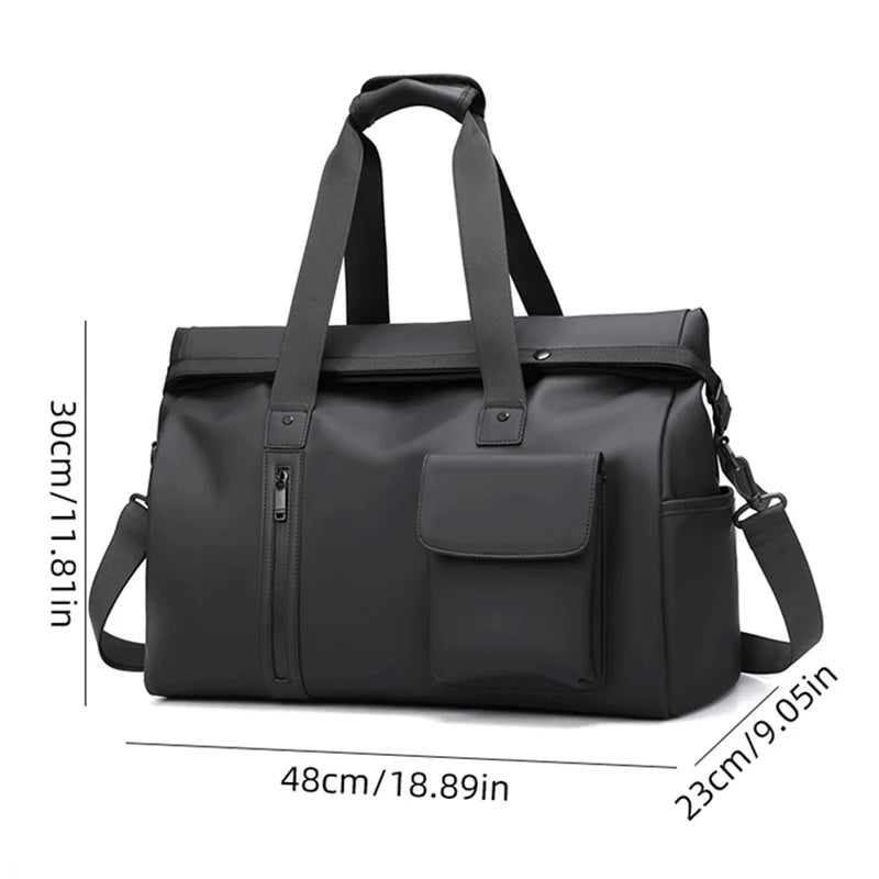 Gym duffel bag with wet dry separation laptop shoe compartment removable strap - product image