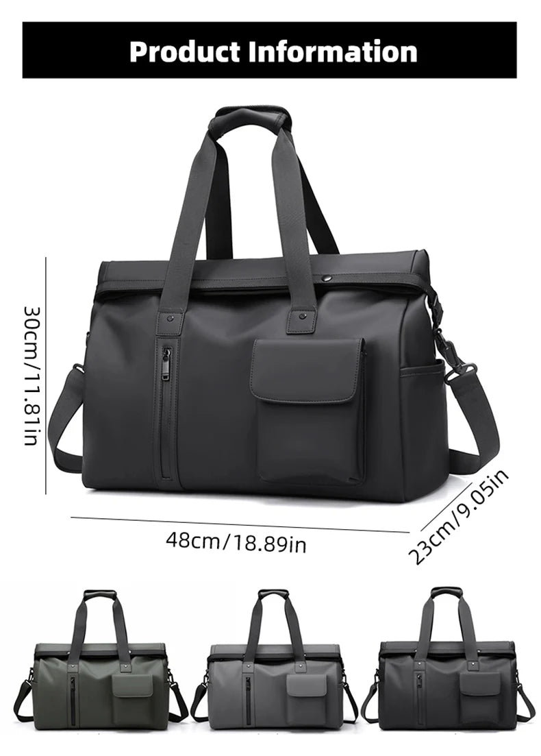 Gym duffel bag with wet dry separation laptop shoe compartment removable strap - product image