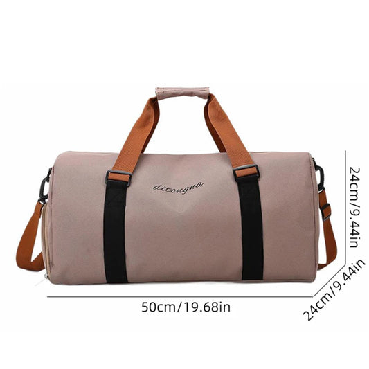 Gym duffel bag with wet dry separation yoga mat holder removable strap oxford - product image