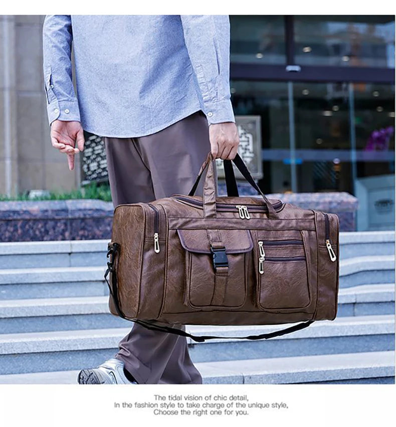 Gym fitness duffel pu travel handheld outdoor hiking large capacity messenger bag - product image