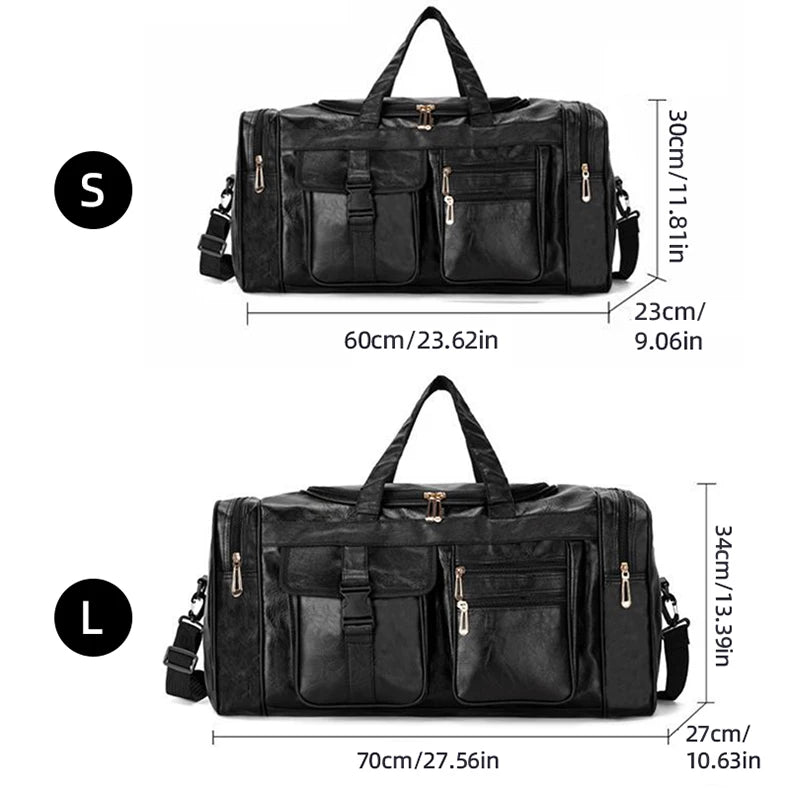 Gym fitness duffel pu travel handheld outdoor hiking large capacity messenger bag - product image