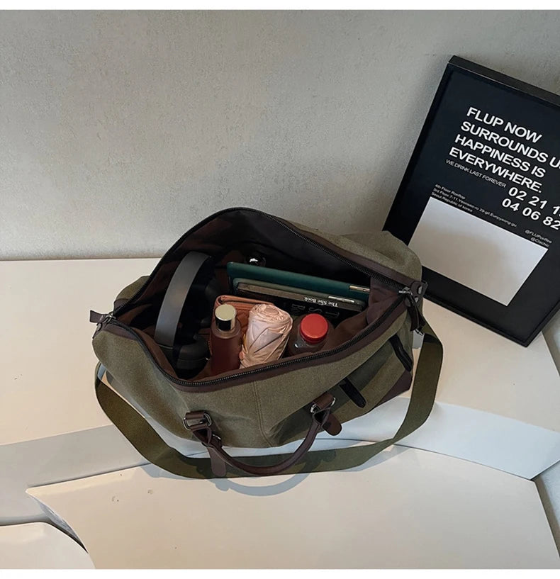 Gym fitness large capacity shoulder duffel with shoe compartment travel weekend - product image
