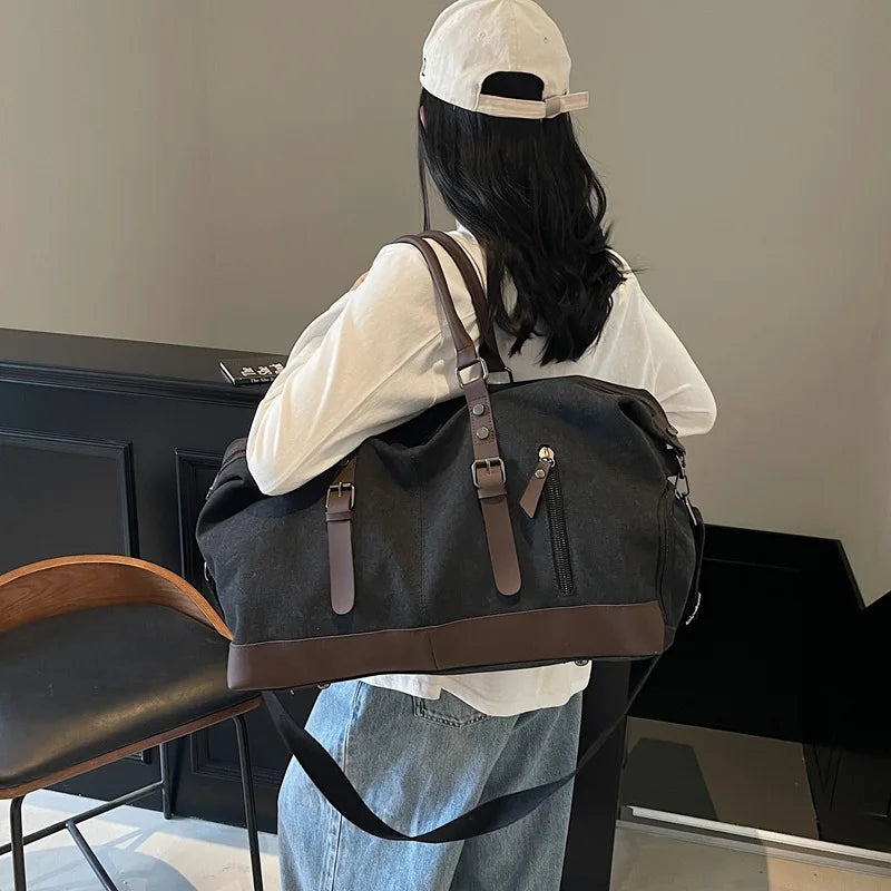 Gym fitness large capacity shoulder duffel with shoe compartment travel weekend - product image
