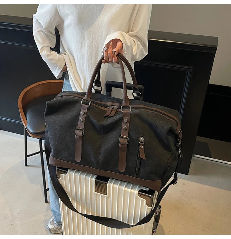 Gym fitness large capacity shoulder duffel with shoe compartment travel weekend - product image