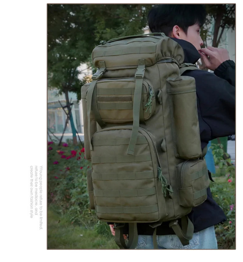 Large capacity nylon climbing camping mountaineering backpack - product image