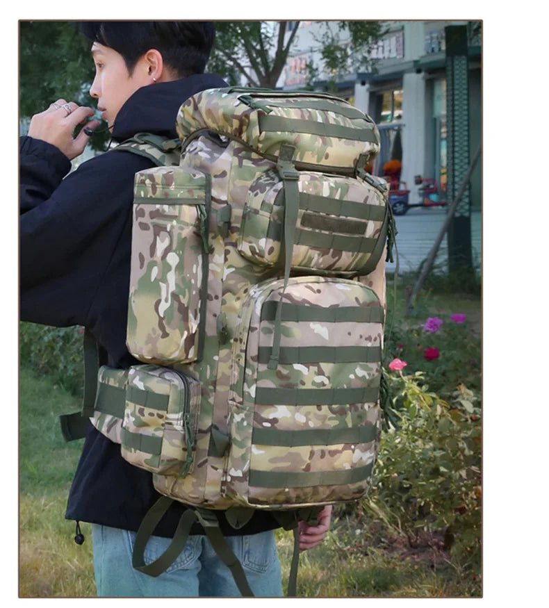 Large capacity nylon climbing camping mountaineering backpack - product image