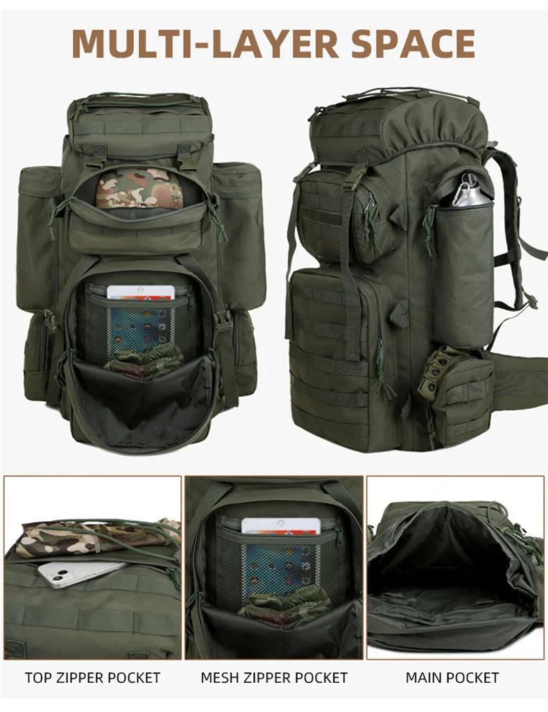 Large capacity nylon climbing camping mountaineering backpack - product image