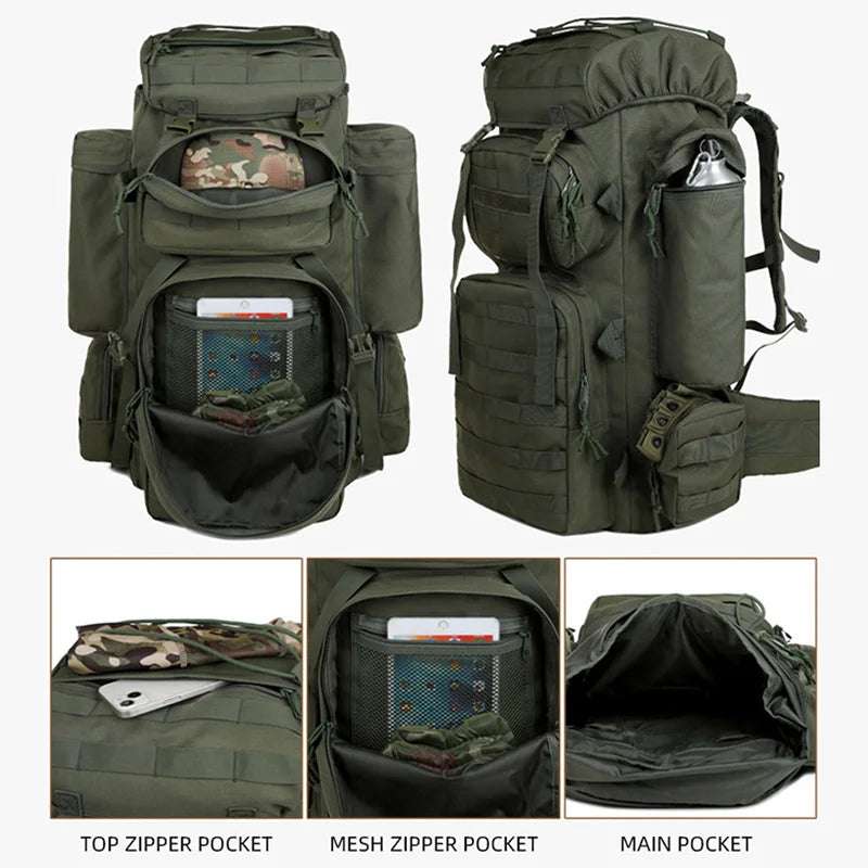 Large capacity nylon climbing camping mountaineering backpack - product image