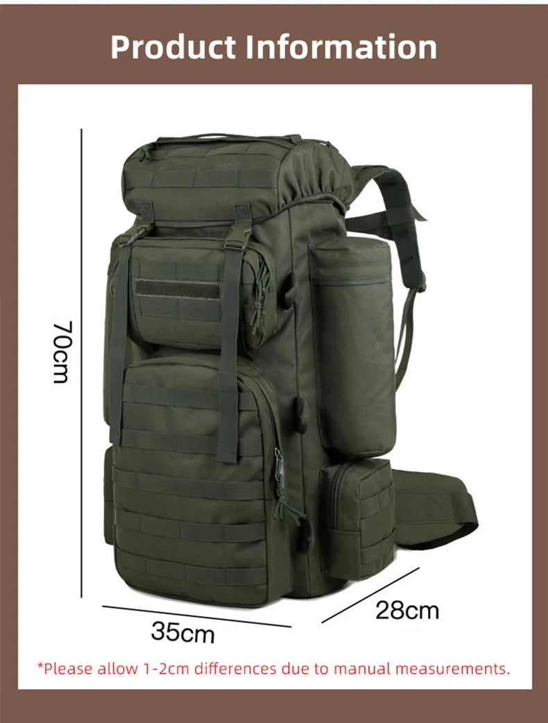 Large capacity nylon climbing camping mountaineering backpack - product image