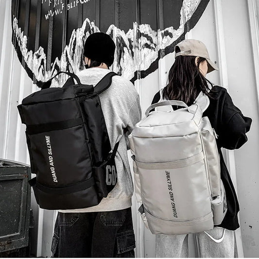 Large capacity nylon fitness duffel with dry wet shoes pocket and multi carry - product image
