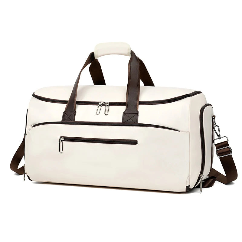 Large capacity nylon fitness sports bag with independent shoe compartment - product image