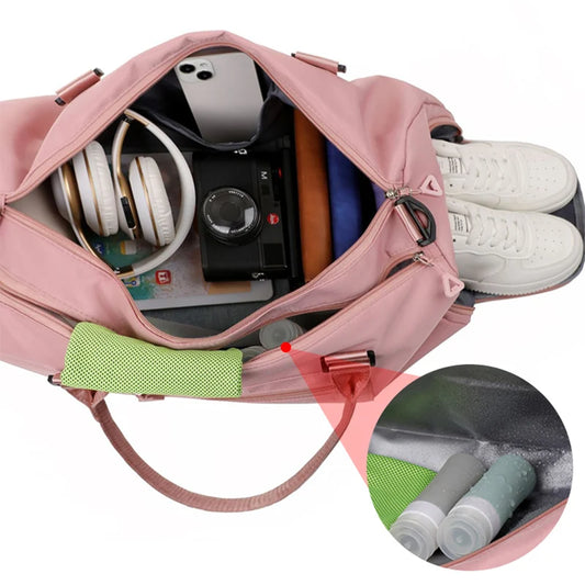 Large fitness tote bag with dry wet separation nylon for men and women - product image