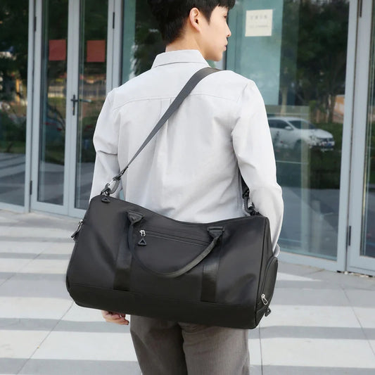 Large fitness tote bag with dry wet separation nylon for men and women - product image
