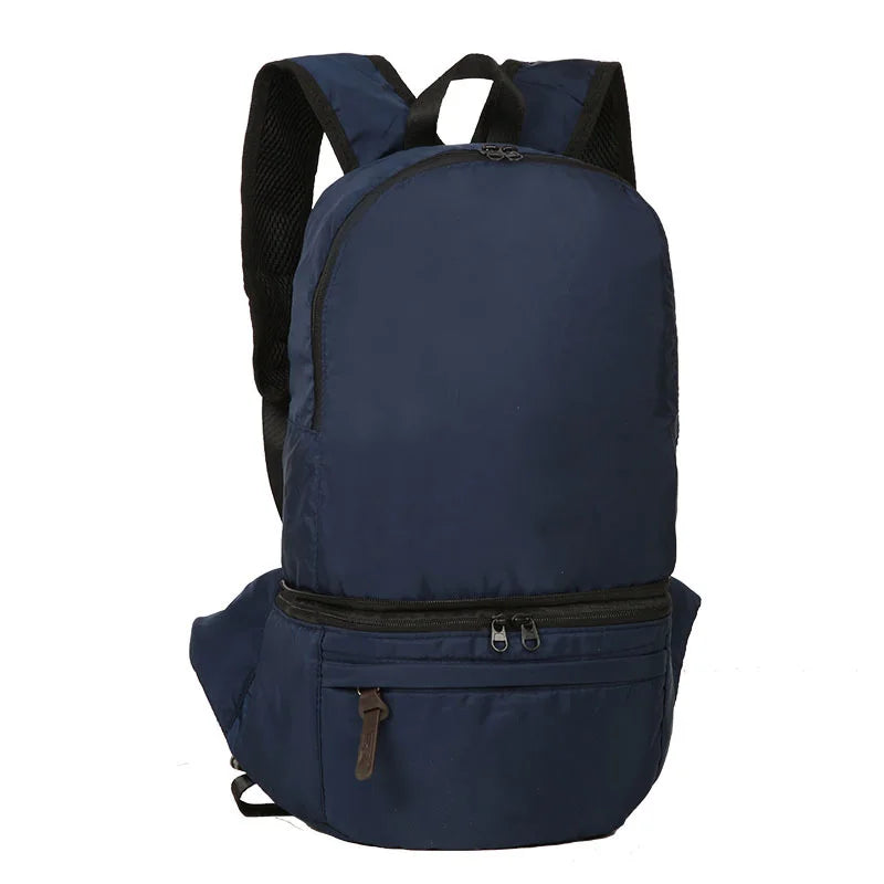 Lightweight foldable nylon camping waist and backpack travel bag - product image